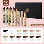 Paul Rubens Large Oil Pastels Set - 12 Portrait Colors (0.79" x 4.72" Jumbo Sticks), Vibrant, Creamy Texture and Blends Easily for Artists, Students and Professionals, Ideal for Filling in Large Areas