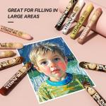 Paul Rubens Large Oil Pastels Set - 12 Portrait Colors (0.79" x 4.72" Jumbo Sticks), Vibrant, Creamy Texture and Blends Easily for Artists, Students and Professionals, Ideal for Filling in Large Areas