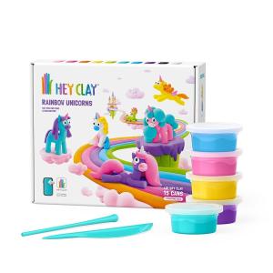 Fat Brain Toys Hey Clay Unicorns, Air Dry Clay Kit with Interactive App for Kids & Tweens, Modeling Clay and Crafts Set for Kids Ages 5 to 11