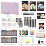 Shuttle Art Deluxe Gift Art Kit, 202-Piece Wooden Art Supplies Set with 4 Drawing Pads, Canvases, Coloring Sheets, Acrylic Paint, Crayons, Oil Pastels, Colored Pencils for Kids