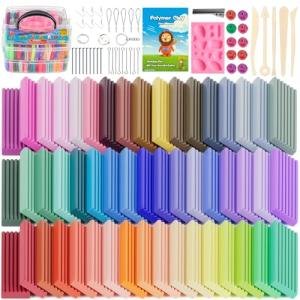 Polymer Clay 51 Colors, CiaraQ Modeling Clay for Kids, Oven Bake Clay with Sculpting Tools, Non Toxic, Ideal for Sculpture, Crafting, DIY Projects. (Assorted Colors, 0.7oz/Colors)