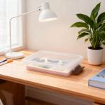 Citylife 3 PCS Plastic Storage Bins with Latching Lids Portable Project Case Clear File Box Stackable Storage Containers for Organizing A4 Paper, Photo, Document, Scrapbook