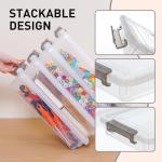 Citylife 3 PCS Plastic Storage Bins with Latching Lids Portable Project Case Clear File Box Stackable Storage Containers for Organizing A4 Paper, Photo, Document, Scrapbook