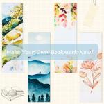 30 PCS Watercolor Paper Blank Bookmarks 1.9" x 7.8", White 140lb Heavyweight Watercolor Paper Cards Bulk for Kids Student Wet,Dry & Mixed Media