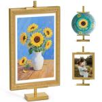Victawks Adjustable Tabletop Easel Stand, Picture Easels for Display Up to 29" H, Metal Picture Frame Holder Stand Table for Art, Photo (Gold)