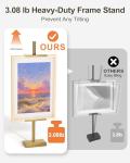 Victawks Adjustable Tabletop Easel Stand, Picture Easels for Display Up to 29" H, Metal Picture Frame Holder Stand Table for Art, Photo (Gold)