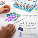 CHROMATEK Watercolor Paint Set, 50 Vivid Colors, Water Color Paper Pad, Brush, Aqua Pen, Palette, Color Chart, Swatch Sheets & Metal Travel Case, Premium All-In-One Art Travel Kit Art Supplies