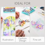 CHROMATEK Watercolor Paint Set, 50 Vivid Colors, Water Color Paper Pad, Brush, Aqua Pen, Palette, Color Chart, Swatch Sheets & Metal Travel Case, Premium All-In-One Art Travel Kit Art Supplies