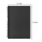 DSTELIN Blank Spiral Notebook, 2-Pack, Soft Cover, Sketch book, 100 Pages / 50 Sheets, 7.5 inch x 5.1 inch, 100GSM, (Black)