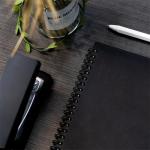 DSTELIN Blank Spiral Notebook, 2-Pack, Soft Cover, Sketch book, 100 Pages / 50 Sheets, 7.5 inch x 5.1 inch, 100GSM, (Black)