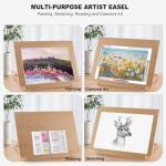 Tabletop Easel for Painting, 24.88"x17.28" Extra Large Adjustable Beechwood Drawing Board, Art Easel for Painting Sketching and Display Stand, Ideal for Diamond Art