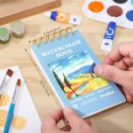 35 Sheets Watercolor Paper Pad 3.5x5.5 Inch, 140 lb/300 GSM Cold Press Water Color Paper Spiral Bound Watercolor Sketchbook for Art Painting, Journal, Drawing, Mixed Media