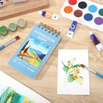 35 Sheets Watercolor Paper Pad 3.5x5.5 Inch, 140 lb/300 GSM Cold Press Water Color Paper Spiral Bound Watercolor Sketchbook for Art Painting, Journal, Drawing, Mixed Media