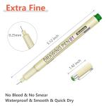 Muchcute 01 Micro Fineliner Drawing Art Pens: 12 Colors 0.25mm Extra Fine Point Bible No Bleed Smooth Journal Zentangle Study Supplies Colored Waterproof Line Ultra Needle Tip Fine liner Thin Gel Felt