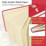 Square 5x5 inches 80gsm 96sheets/192 Pages Notebooks Blank Sketchbooks Travel Journal Pocket Hardcover Paint Writing Diary Memo Planner PU Leather Cover. Red