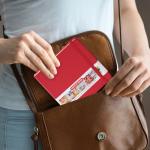 Square 5x5 inches 80gsm 96sheets/192 Pages Notebooks Blank Sketchbooks Travel Journal Pocket Hardcover Paint Writing Diary Memo Planner PU Leather Cover. Red