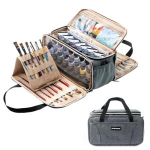 Acrylic Paint Storage, Paint Organizer and Storage, Art Supply Organizer, Art Tote Bags, Craft Paint Storage, Paint Brush Holder, Paint Tube Storage for Apple Barrel Acrylic Painting, Palette Board