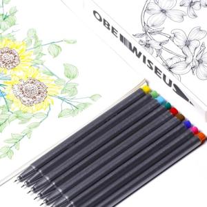 OBE WISEUS Smooth Writing Colored Fineliner Pens, 0.35mm Ultra Fine,Line Felt Tip Markers Set for Bullet Journaling,Drawing,Coloring