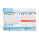 MEEDEN Watercolor Paper Block - 100% Cotton Watercolor Paper Pad of 20 Sheets, 140lb/300gsm, Acid-Free Art Paper for Watercolor Gouache Ink and More, 15" x 10" Hot Press