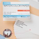 MEEDEN Watercolor Paper Block - 100% Cotton Watercolor Paper Pad of 20 Sheets, 140lb/300gsm, Acid-Free Art Paper for Watercolor Gouache Ink and More, 15" x 10" Hot Press