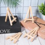 Oqqlin 100 Pcs Mini Wood Easel Stands, 5 Inch Small Wooden Canvas Easels for Display, Arts & Crafts Easels Tripod for Tabletop Painting, Weddings, Photos, Business Cards, DIY Crafts, Home Decoration