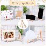 Oqqlin 100 Pcs Mini Wood Easel Stands, 5 Inch Small Wooden Canvas Easels for Display, Arts & Crafts Easels Tripod for Tabletop Painting, Weddings, Photos, Business Cards, DIY Crafts, Home Decoration
