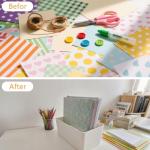 60 Pcs 6x6 Inch Clear Scrapbook Paper Storage with 60 Pcs Sticky Index Tabs - Airtight Plastic Craft Organizer for Scrapbook Paper, Cardstock, Vinyl Sheets & Cookie Stencils