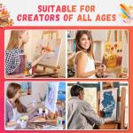 FIXSMITH Stretched Canvas for Painting, 3"x5", 5"x7", 8"x10", 10"x12", Pack of 4, Pre-Primed Canvases Wood Framed, Blank White Canvas Boards for Acrylic, Oil and Gouache Painting