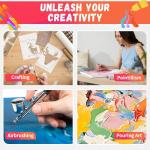 FIXSMITH Stretched Canvas for Painting, 3"x5", 5"x7", 8"x10", 10"x12", Pack of 4, Pre-Primed Canvases Wood Framed, Blank White Canvas Boards for Acrylic, Oil and Gouache Painting