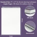 Purple Sketch Book for Women - 9"x12" Girls Sketch Book, 100 Sheets (73lb/120gsm) Drawing Paper for Kids, Art Supplies for Girls Ages 8-12, Beginners, and Adults, 1-Pack