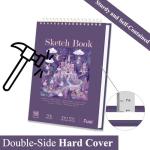 Purple Sketch Book for Women - 9"x12" Girls Sketch Book, 100 Sheets (73lb/120gsm) Drawing Paper for Kids, Art Supplies for Girls Ages 8-12, Beginners, and Adults, 1-Pack