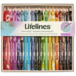 Lifelines Scented Colored Pencils, 20-Pack Classic & Earth Palette - Rub & Sniff Color Pencil Set Infused with Essential Oil Blends for Arts & Crafts, Coloring Books & School Supplies