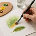 GACDR Paint Brush Comb Set - 4PCS Professional Grainer Brushes for Acrylic Painting, Oil & Watercolor - Texture Brushes for Artists & Beginners, Short Handle