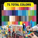 uni Posca Paint Art Markers, Set of 12 Extra Fine Point Acrylic Paint Pens for Coloring Gifts, Decorations, Fabric, Metal, Glass, Rocks, Wood and Canvas, Assorted Colors, PC1M12C