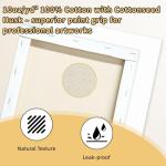 24-Pack Stretched Canvas Set in 8 Sizes – 100% Cotton with Natural Cottonseed Husk, 5/8” Deep Profile, Triple-Gesso Acid-Free White Canvas– for Acrylic, Oil & Mixed Media Painting