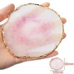 Resin Nail Art Palette, Nail Painting Mixed Color Palette, Gilded Edge Nail Gel Color Makeup Display Board Pallet (Pink)