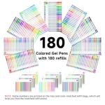 Shuttle Art 360 Pack Gel Pens Set, 180 Colors Gel Pen Set Plus 180 Color Refills Perfect for Adult Coloring Books Doodling Drawing Art Markers