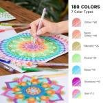 Shuttle Art 360 Pack Gel Pens Set, 180 Colors Gel Pen Set Plus 180 Color Refills Perfect for Adult Coloring Books Doodling Drawing Art Markers