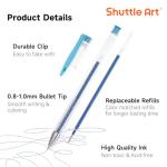 Shuttle Art 360 Pack Gel Pens Set, 180 Colors Gel Pen Set Plus 180 Color Refills Perfect for Adult Coloring Books Doodling Drawing Art Markers