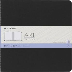 Moleskine Art Sketch Album, Soft Cover, Square (7.5" x 7.5") Plain/Blank, Black, 88 Pages