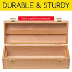MEEDEN Medium Art Supply Storage Box - Multi-Function Solid Beech Wooden Chest/Art Tool Box with Lift Out Trays for Paint Brush, Pencil, Pastel, and More Art Supplies 14-1/5"W × 5-1/8"D × 4-1/3"H