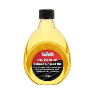 U.S. Art Supply - Refined Linseed Oil -, 500ml / 16.9 Fluid Ounce Container