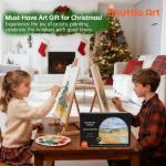 47 Pack Acrylic Paint Set, Shuttle Art 15 Colours (12ml Each, 2Pack) Acrylic Paint with 10 Brushes Painting Canvas Knife Palette Sponge, Complete Gift Set for Kids, Adults Painting Canvas, Ceramic