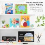 47 Pack Acrylic Paint Set, Shuttle Art 15 Colours (12ml Each, 2Pack) Acrylic Paint with 10 Brushes Painting Canvas Knife Palette Sponge, Complete Gift Set for Kids, Adults Painting Canvas, Ceramic