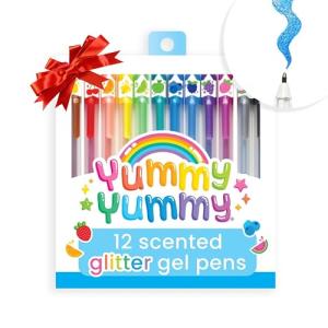 Ooly Scented Yummy Yummy Glitter Gel Pens Set of 12-1.00mm NIB Scented Glitter Pens for Kids and Adults, Art and Stationery Supplies