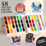 Chalkola Professional Watercolor Paint Set - 48 Semi Moist Water Colors Paint Adult Set, XL Pans | With Painting Brushes, Water Color Pad & Art Supplies | Suitable for Adults, Kids, Beginner & Artists
