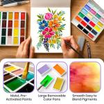 Chalkola Professional Watercolor Paint Set - 48 Semi Moist Water Colors Paint Adult Set, XL Pans | With Painting Brushes, Water Color Pad & Art Supplies | Suitable for Adults, Kids, Beginner & Artists