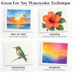 Chalkola Professional Watercolor Paint Set - 48 Semi Moist Water Colors Paint Adult Set, XL Pans | With Painting Brushes, Water Color Pad & Art Supplies | Suitable for Adults, Kids, Beginner & Artists