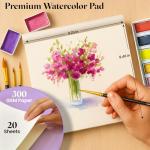 Chalkola Professional Watercolor Paint Set - 48 Semi Moist Water Colors Paint Adult Set, XL Pans | With Painting Brushes, Water Color Pad & Art Supplies | Suitable for Adults, Kids, Beginner & Artists