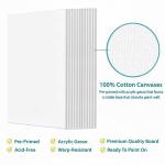 KEFF 12-Pack Bulk Canvas Boards - 11x14, Primed 100% Cotton for Acrylic, Oil, Watercolor, Tempera - Art Supplies for Adults & Kids